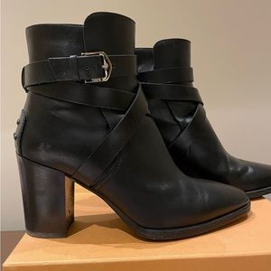 Black Tods Boots Heels size 9 with box